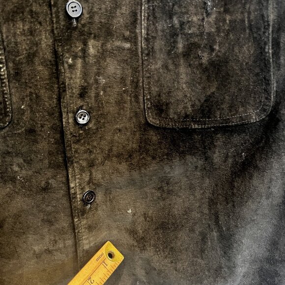 Croft & Barrow Mens Large Jacket Suede Button Front Pockets Casual Shacket - Picture 11 of 11